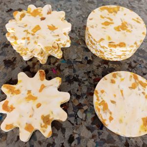 Sous verres ou dessous de verres en plastique recyclé